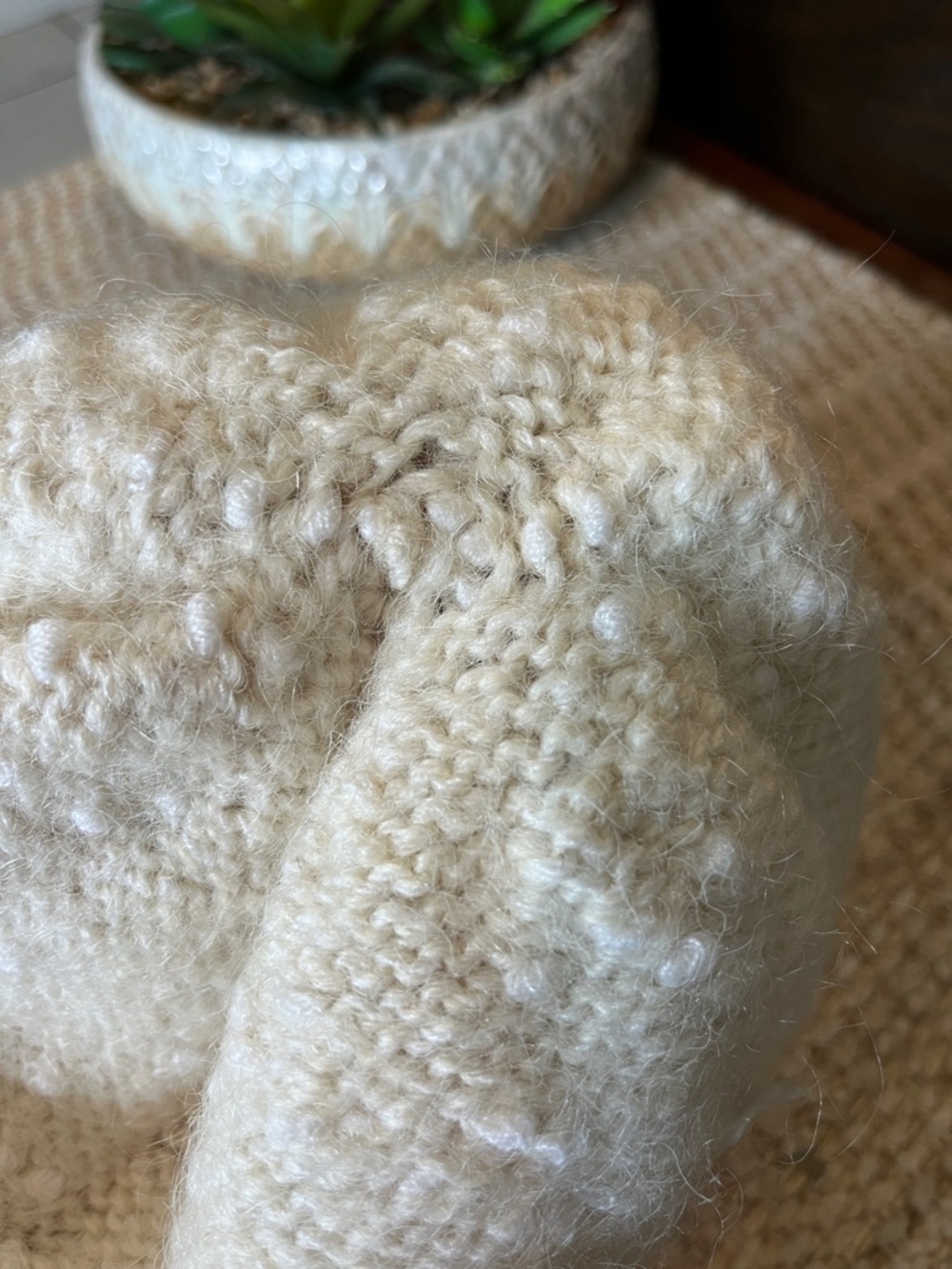 Hand Knit Mohair Beanie Hat - Picture 6 of 8